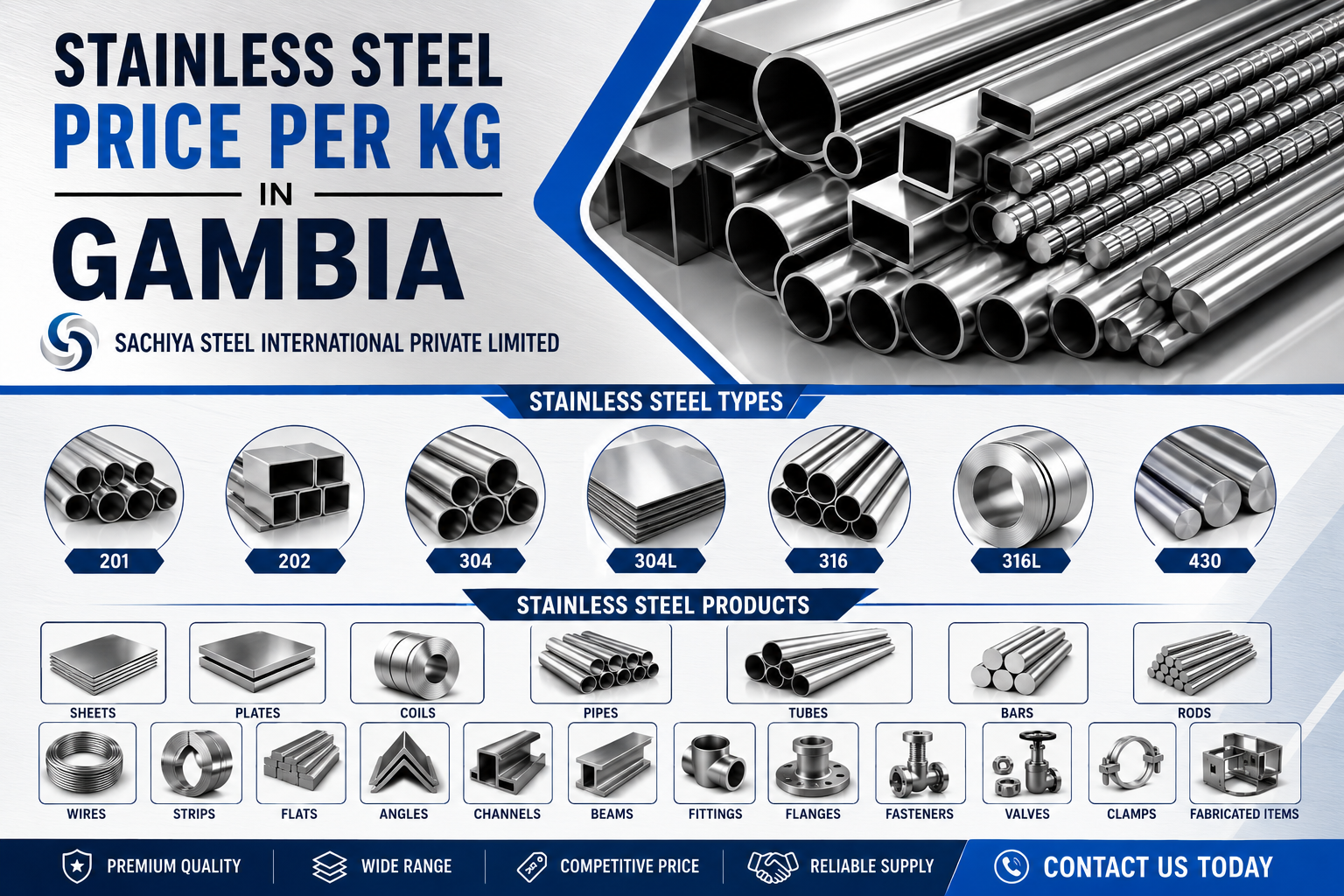 Stainless Steel Price Per Kg in Gambia