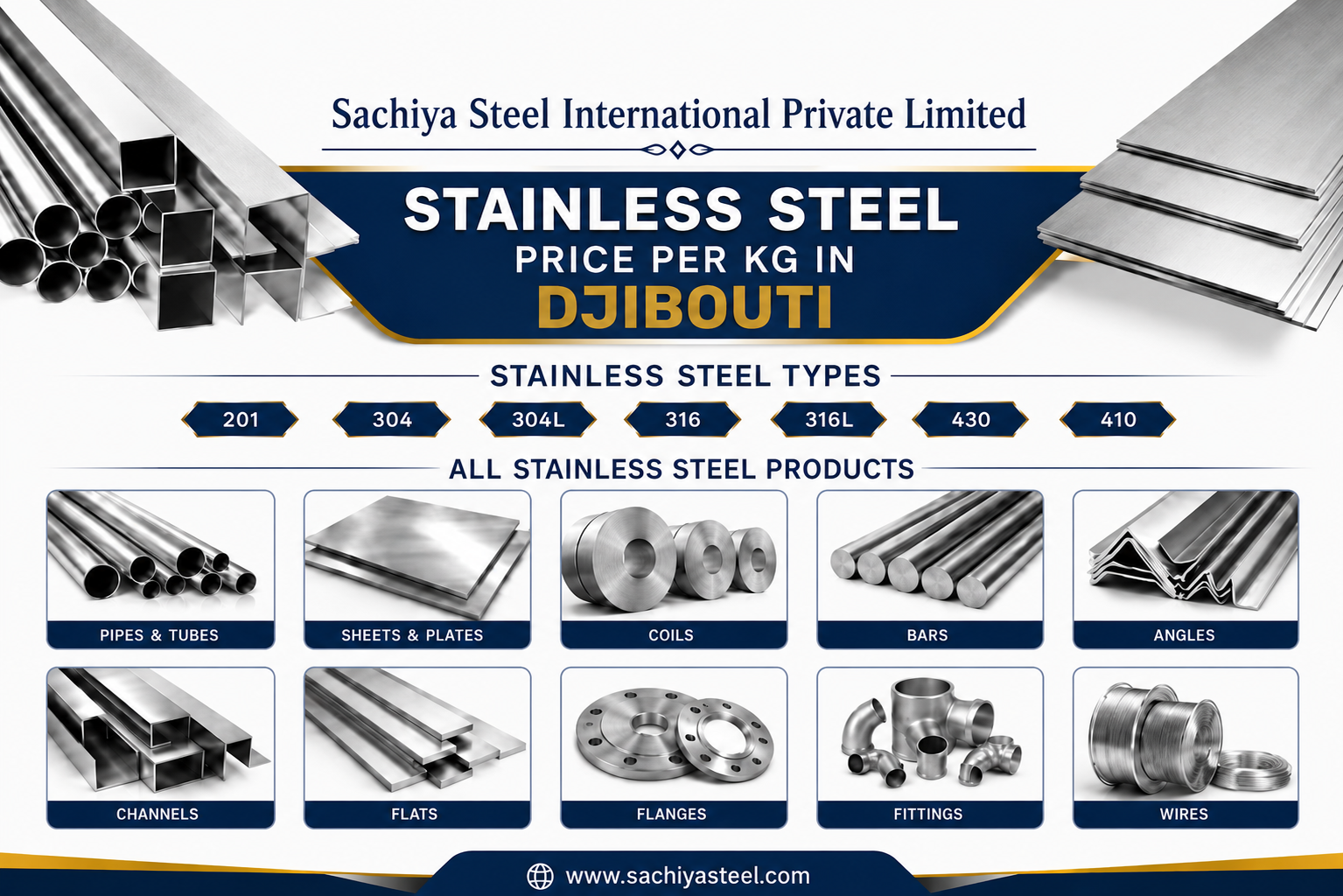 Stainless Steel Price Per kg in Djibouti.
