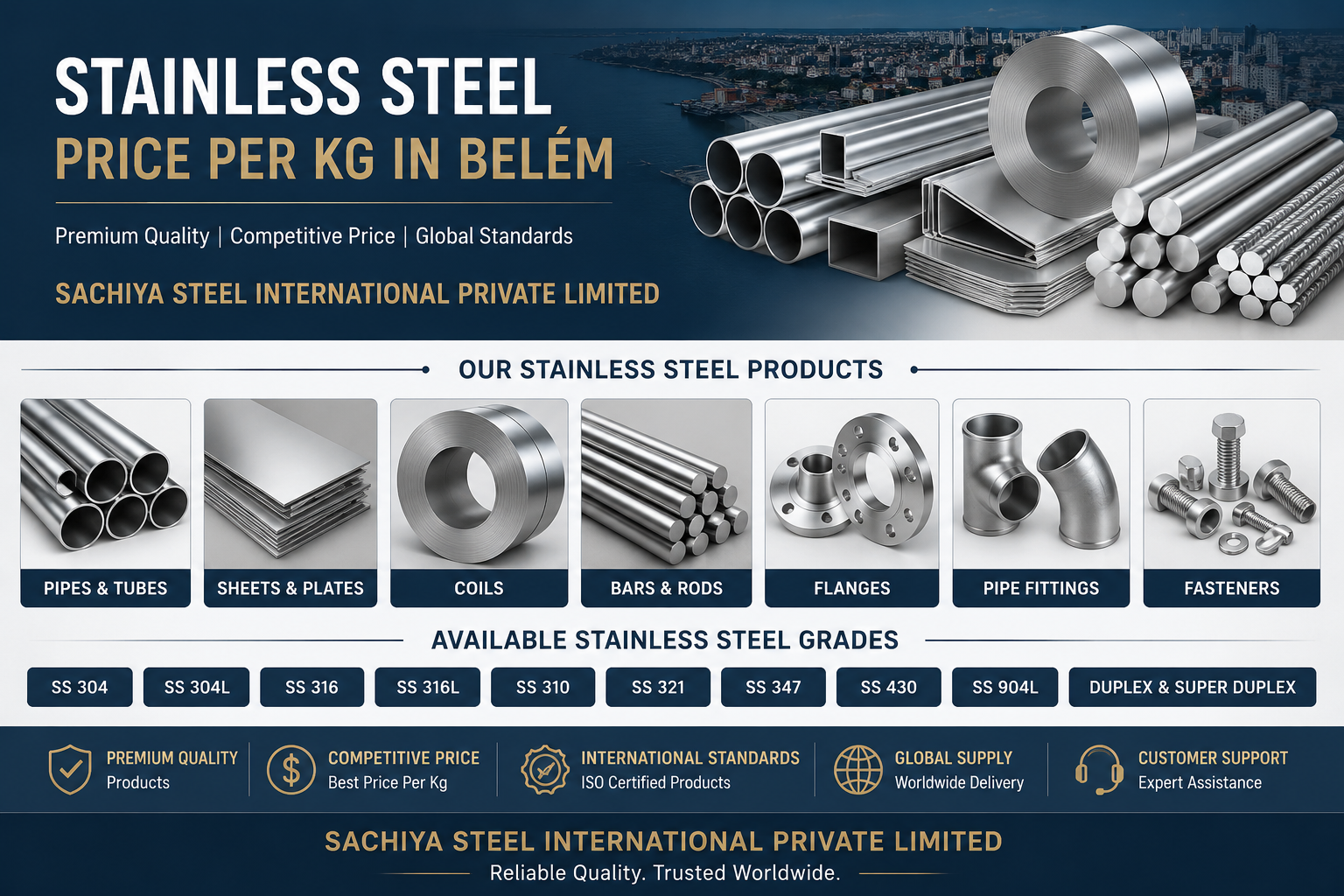 stainless steel price per kg in Belém