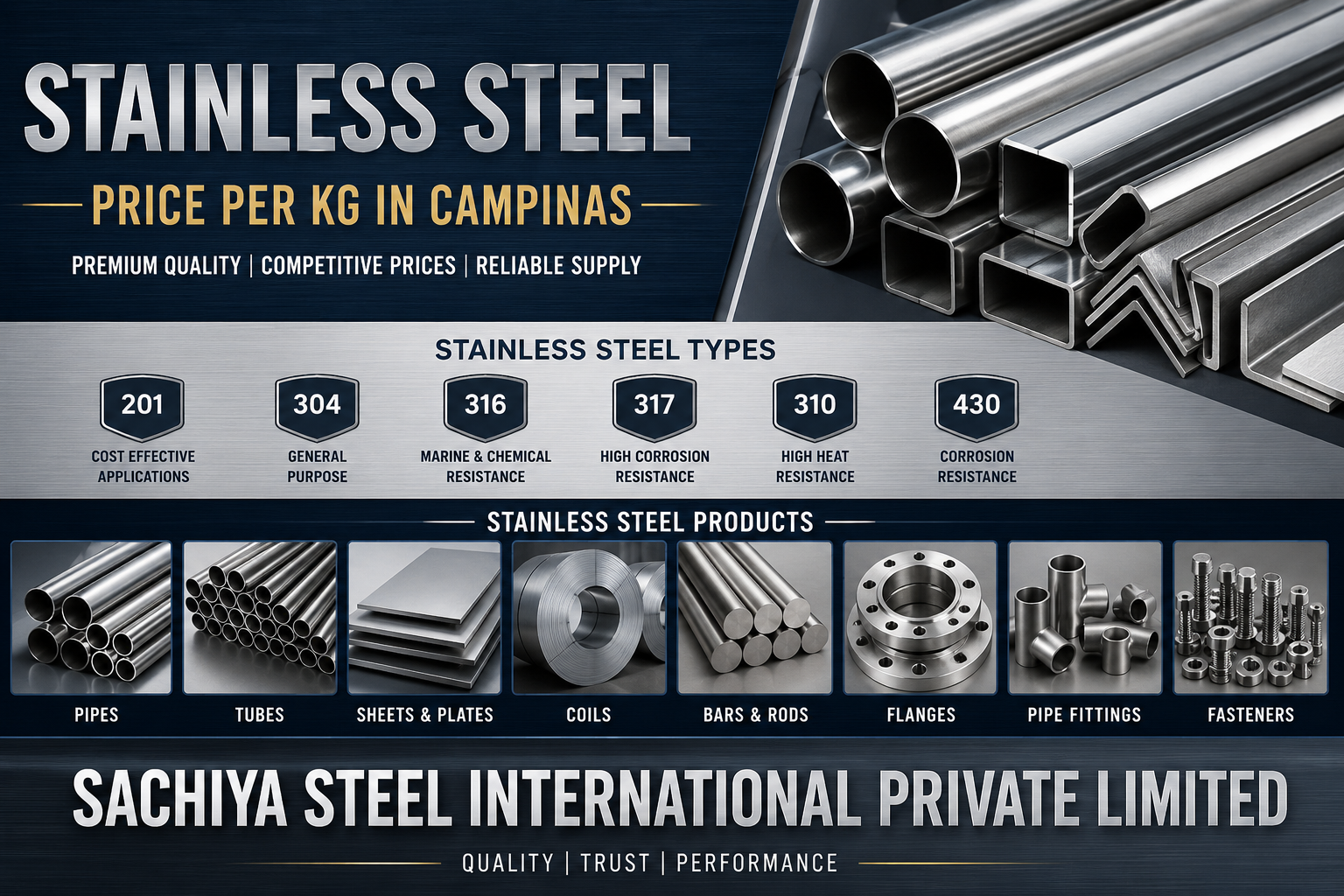stainless steel price per kg in Campinas